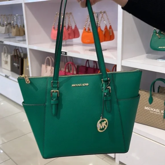 MICHAEL KORS Charlotte Large Leather Top-Zip Tote
Palmetto Green - Picture 15 of 15